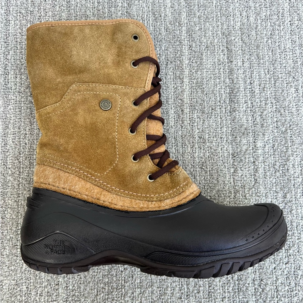 The North Face Tan Suede and Black Waterproof Winter Boot